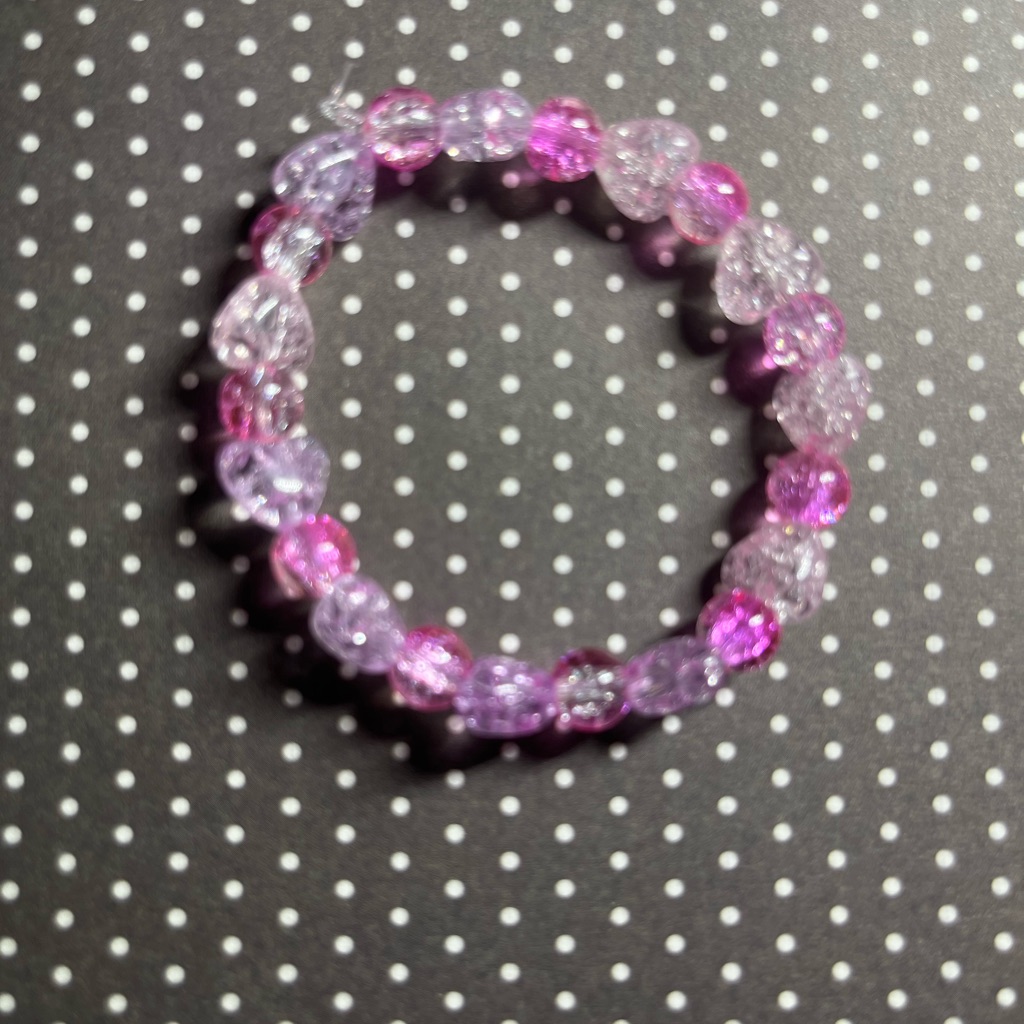 Pink And Purple Beaded Bracelet